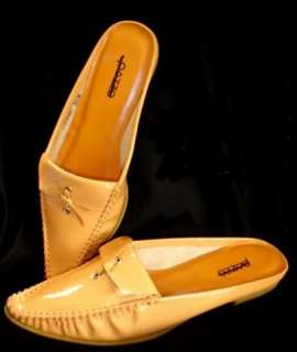 NIB Pazzo $68 Orange Patent Moccasin Mules Shoes 7  