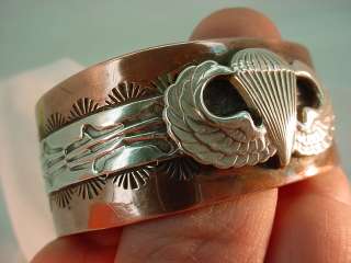 Old Army Paratrooper STERLING/COPPER BRACELET Parachute  
