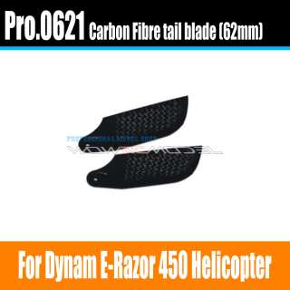Pro.0621 Original Dynam E razor 450 Part Carbon Fibre/Fiber Tail Blade 