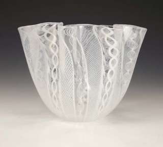 Venini Murano Art Glass Handkerchief Vase   Nice  