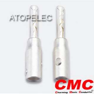 pairs CMC Speaker Banana Male Plug Silver 0658 AG  