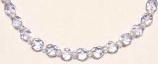 Vintage Japan Faceted Blue Crystal Glass Bead Necklace  