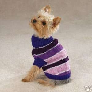  Ribbed Knit PURPLE Striped Dog Sweater SMALL: Kitchen 