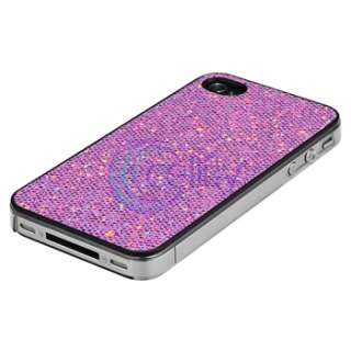 ACCESSORY for Apple iPhone 4S 4 G PURPLE BLING CASE+CHARGER+PRIVACY 