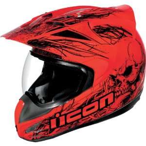   Urban Assault Full Face Motorcycle Helmet Red Etched Large L 0101 4735