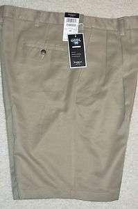 Mens Haggar Cool 18 Performance Wear Shorts No Iron Pleated Size 36 40 