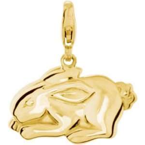  14K Yellow Gold Rabbit Charm Jewelry