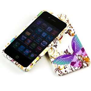 Verizon network Apple iPhone 4g Special White Abstract Butterfly Art 