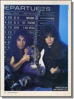 1986 Craig Goldie & Ronnie Dio Rock Stars   Print Ad  