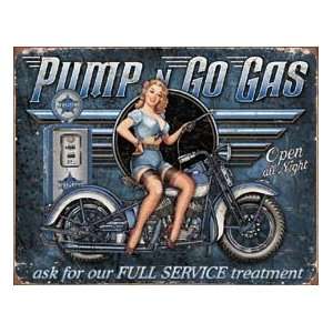  Pump n Go Gas Full Service Metal Tin Sign Nostalgic: Home 