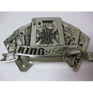  Silver King of Queens Poker Card Belt Buckle Everything 