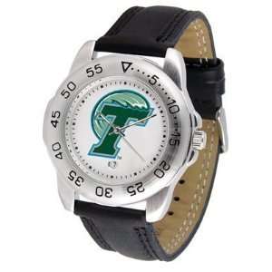  Tulane Green Wave Suntime Mens Sports Watch w/ Leather 