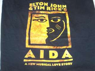 AIDA Musical Love Story ELTON JOHN TIM RICE T Shirt LG  