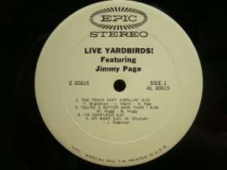 YARDBIRDS   Live LP   Jimmy Page   Orig Epic PROMO   psych garage fuzz 