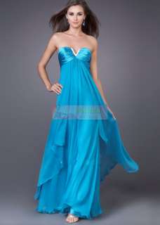Stock Elegant V neckline Gowns Prom Cocktail Evening Dress Size 6 8 10 