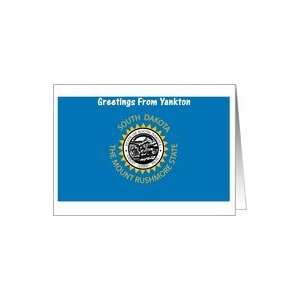  South Dakota   City of Yankton   Flag   Souvenir Card Card 