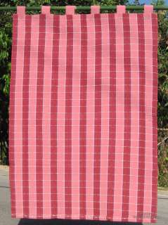 Chestnut Red Thick Thread Cotton Check Window Curtain  