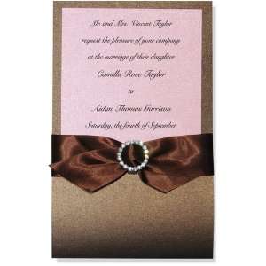 Elegant and Formal Invitations   Bronze Pink Pocket Tiara Invitation 
