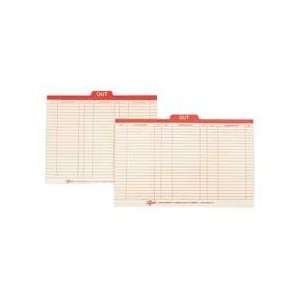  Smead 51910   Charge Out Record Guides, 1/5 Red OUT Tab 