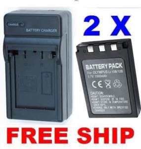 2x Li 10B Li 12B Battery +Charger For Olympus 500 600  