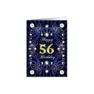  56th Birthday card, Diamonds and Jewels effect Card Toys 