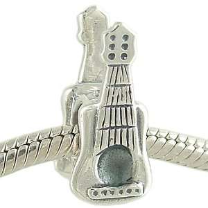   925 Sterling Silver Music Bead fits European Charm Bracelet: Jewelry