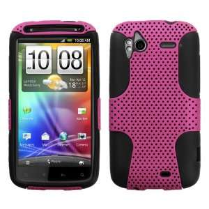 Hybrid Dual Tone Design Pink/Black Protector Case for HTC Sensation 4G 