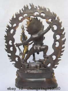11Tibet Bronze Gold Yamantaka Buddha in Yab Yum Statue  