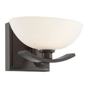   7ö Lathan Bronze Wall Sconce with Etched White Glass Shade 6581 167