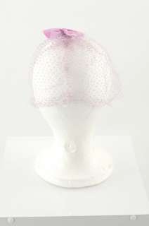 VINTAGE 50s Lilac FLOWER Couture Netted Birdcage Veil Wedding Demi HAT 