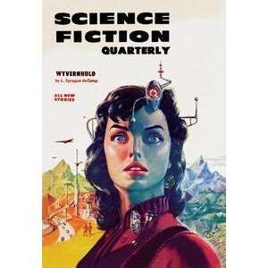 Vintage Art Science Fiction Quarterly: Woman with Forehead Transmitter 