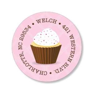  Cupcake Girl Round Baby Shower Stickers: Home & Kitchen