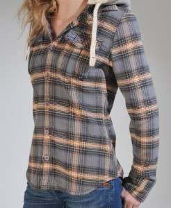 New Womens Superdry Lumberjack Hoodie Jacket ref BP MP691/1395  