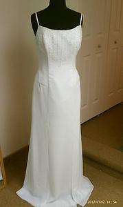 NWT Alfred Angelo 1428 Size 12 White Beach Destination Wedding Dress 
