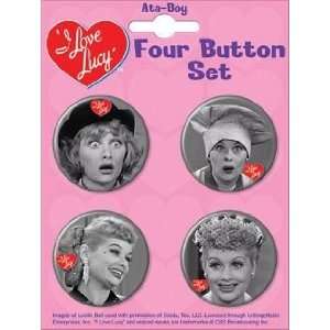  I Love Lucy: Four Button Set Faces: Home & Kitchen