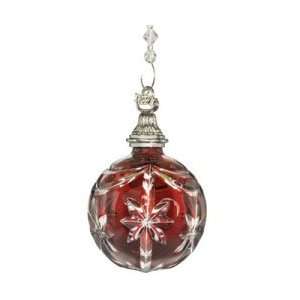    Waterford Crystal 2007 Red Cased Ball Ornament 