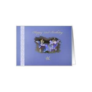 72nd Birthday Card with Purple Lily Flower Card: Toys 