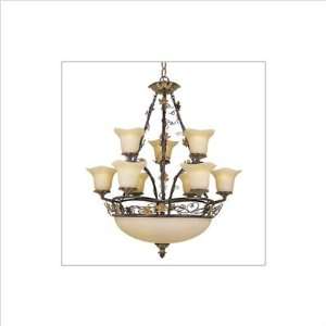  TransGlobe Lighting 7377 BNG Leaves and Vines Twelve Light 