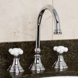 Melanie Widespread Lavatory Faucet with Small Porcelain Cross Handles 