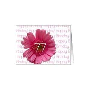  77th Happy Birthday Pink Gerbera Card: Toys & Games