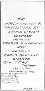 Akron Canton & Youngstown Railway Track Chart   AC&Y  