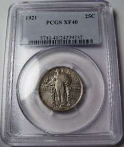 1921 Standing Liberty Silver Quarter PCGS XF40 *Original*  