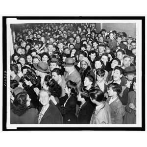  Crowd of People waiting to be vaccinated,NYC,1947