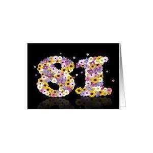  81st birthday with daisy flower numbers Card Toys & Games