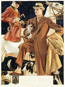 1930 JC Leyendecker, Horse, Hunting Dog, Sportsmen, Vintage Clothing 