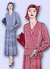 1930s High Fashion Mail Order Surplice Dress Pattern Sz