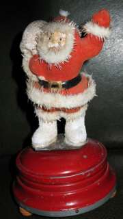 SANTA CLAUS WIND  UP MUSIC BOX c.1950  