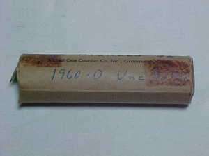 1960 D BU Roll of 40 Jefferson Nickels in a Tan Paper Wrap (B)  