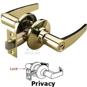  Privacy straight lever with 4 way latch in bright brass 