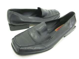 COLE HAAN Black Leather Square Heel Loafer Flats Sz 8  